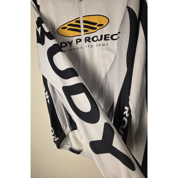 Mens Rudy Project Cycling Jersey Mens Size M White + Black Long Sleeve Zip Up - Picture 8 of 12